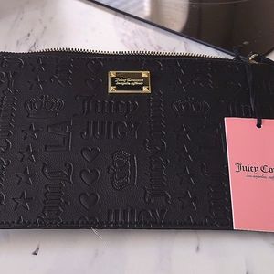 Juicy couture women black wristlet wallet